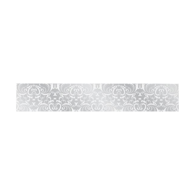 Silver Pattern Belly Band Invitation Belly Band (Flat)