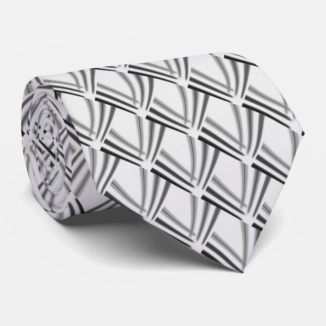 Silver Pattern Tie (Rolled)