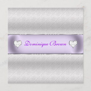 Silver Patterned Princess Invite