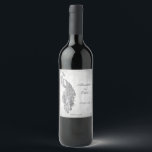 Silver Peacock Wedding Wine Label<br><div class="desc">Personalise a unique wine label for your wedding reception with a Silver Peacock Wedding Wine Label.  Wine Label design features an elegant peacock against delicate foliage and grunge background.  Personalise with the groom and bride's names along with the wedding date. Additional wedding stationery available with this design as well.</div>