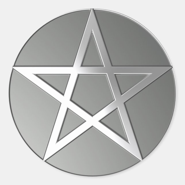 Silver Pentacle Sticker (Front)