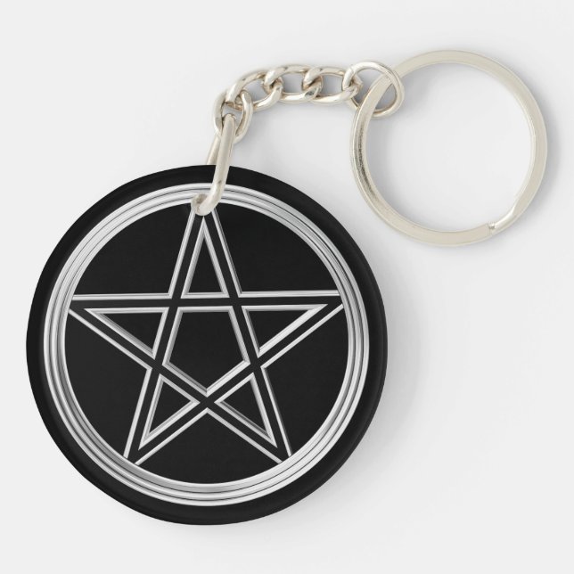 Silver pentagram key ring (Back)