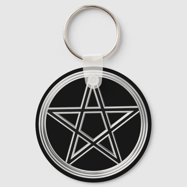 Silver pentagram key ring (Front)