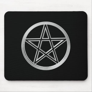 Silver pentagram mouse pad