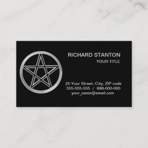 Silver pentagramll business card