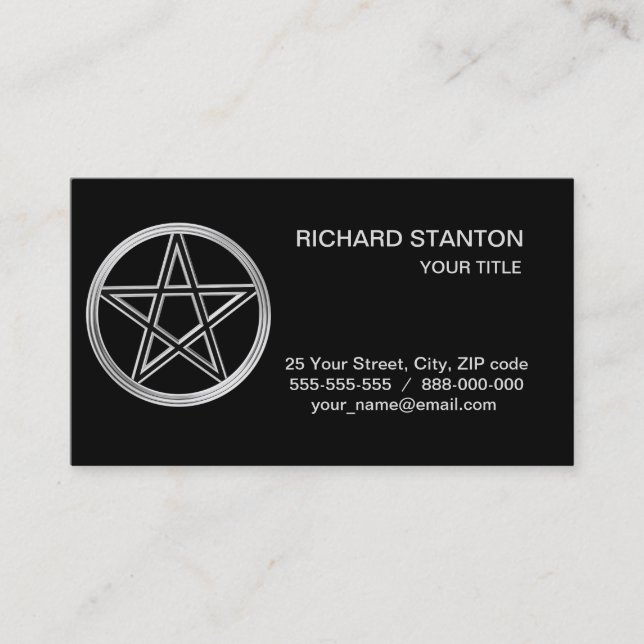 Silver pentagramll business card (Front)