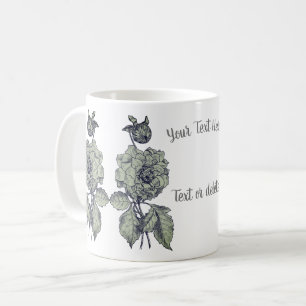 Silver Peony Personalised Coffee Mug