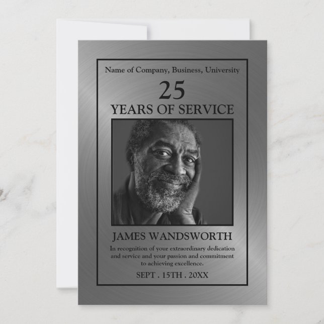 Silver/Personalized Photo - Employee Award Card (Front)