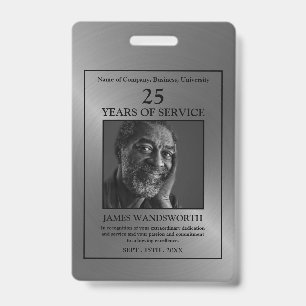 Silver/Personalized Photo - Employee Award ID Badge