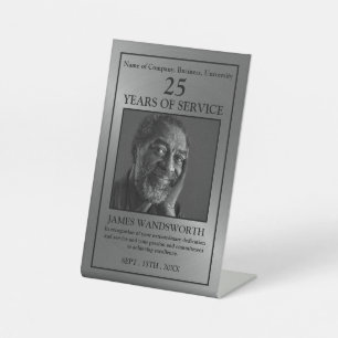 Silver/Personalized Photo - Employee Award Pedestal Sign