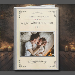 Silver Photo Book Themed Husband Anniversary Card