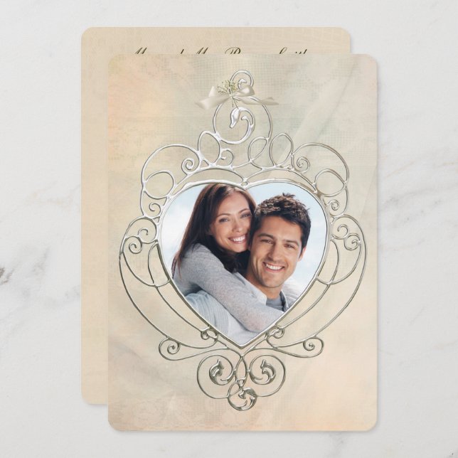 Silver Photo Frame invitation (Front/Back)