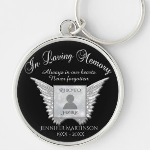 Silver Photo Memorial in Loving Memory Key Ring