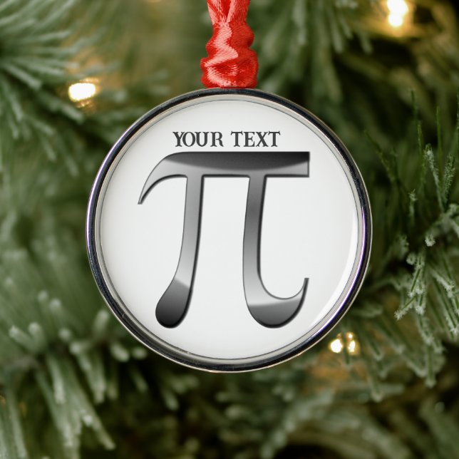 Silver Pi Symbol Christmas Metal Tree Decoration (Tree)