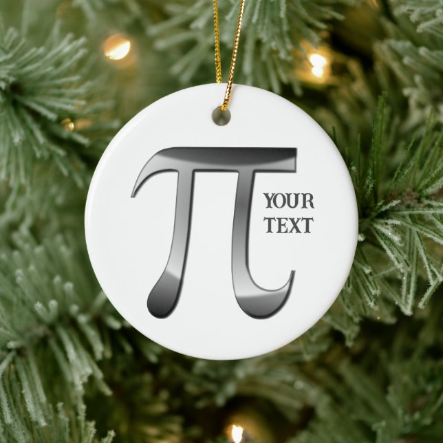 Silver Pi Symbol Photo Christmas Ceramic Tree Decoration (Tree)