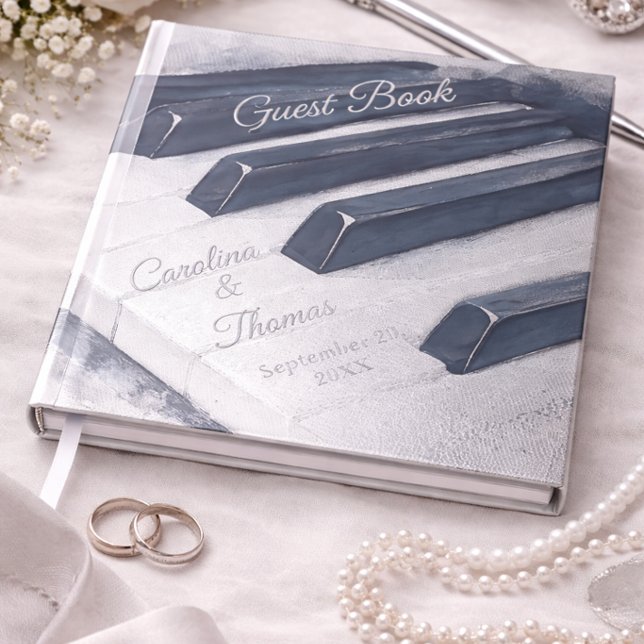 Silver Piano Wedding Guest Book Elegant Theme (Creator Uploaded)