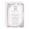 Silver Pink Diamond Damask & Tiara Sweet 16 Invite