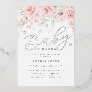 Silver Pink Floral Butterfly Baby In Bloom 