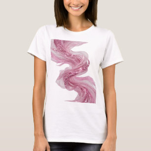Silver PINK GLITTERING FABRIC WITH SPARKLES T-Shirt
