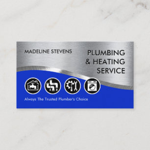 Silver Pipes Blue Water Plumbing Business Card