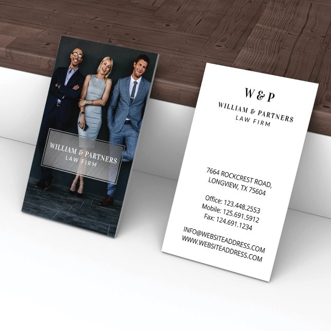 Silver Plaque Minimal Professional Business Photo Business Card (Creator Uploaded)