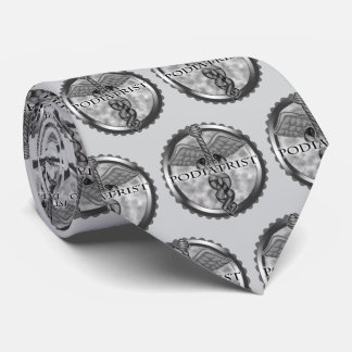 Silver Podiatrist Caduceus Tie