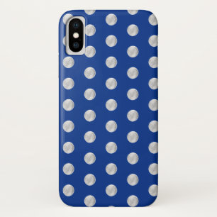 Silver polka dots on a royal blue background. Case-Mate iPhone case