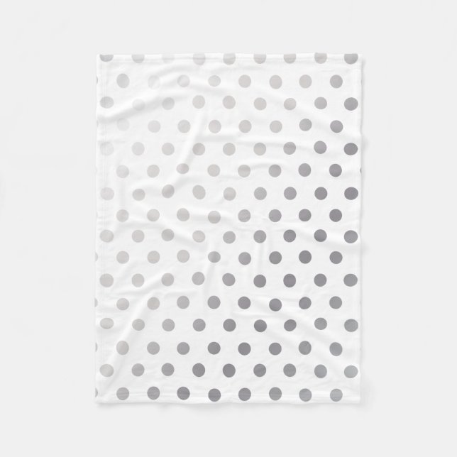 Silver Polka Dots Pattern Fleece Blanket (Front)