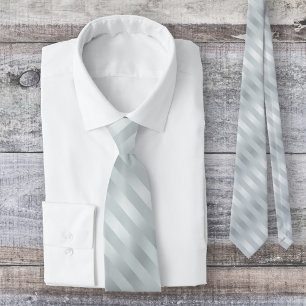 Silver Powder Blue Grey Striped Tie