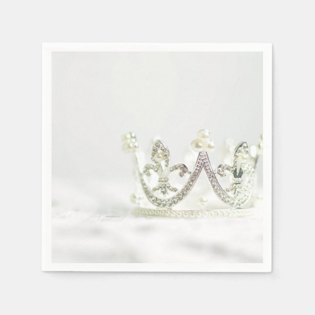 Silver Princess Crown Napkin (Front)