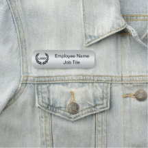 Silver Printed Company Name Tag  - Office Supplies