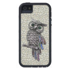 Silver Printed Image Owl & Jewels on Diamonds