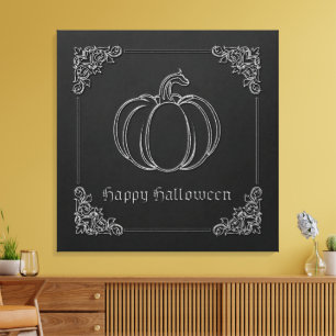 Silver Pumpkin Halloween Canvas Print
