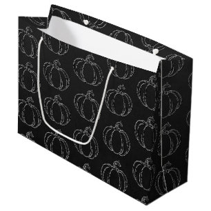 Silver Pumpkin Halloween Large Gift Bag