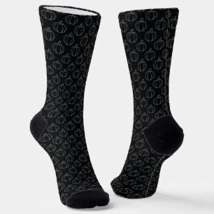 Silver Pumpkin Halloween Socks
