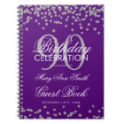 Silver Purple 90th Birthday Guest Book Confetti