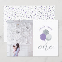 Silver & Purple Balloons | Girl 1st Birthday Party