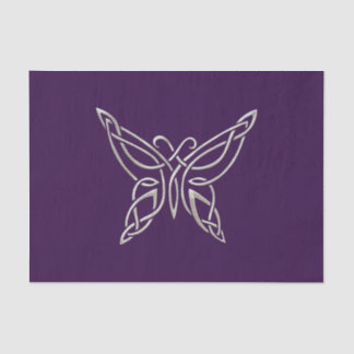 Silver Purple Celtic Butterfly Curling Knots Tissue Paper