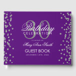 Silver Purple Confetti 30th Birthday Party Guest Book<br><div class="desc">Elegant 30th Birthday Party Silver Glitter Confetti Purple template.</div>
