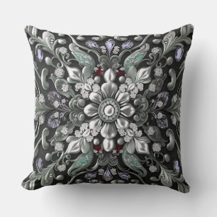 Silver Purple Decorative Throw Pillow