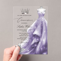 Silver Purple Dress Winter Snowflakes Quinceañera 