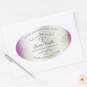 Silver Purple Marble Ornate Product Labels Logo
