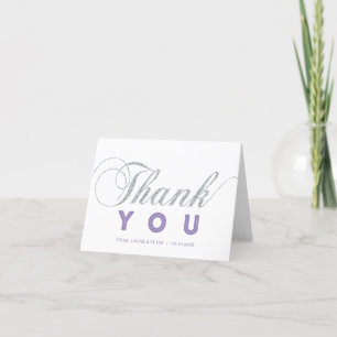 Silver & Purple   Modern Chic Party Thank You Note Card