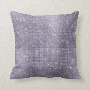 Silver Purple Plum Minimal Sparkly Grey Metallic Cushion