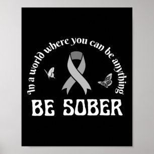Silver Purple Ribbon Overdose Awareness Day Recove Poster