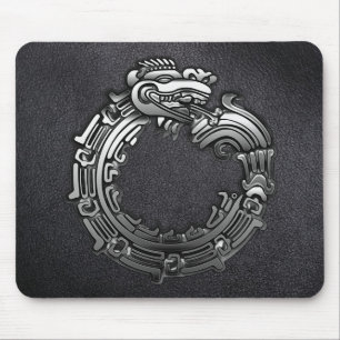 Silver Quetzalcoatl Mouse Pad
