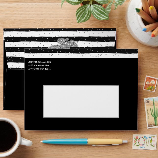 Silver Racehorse Derby Bridal Shower Envelope (Desk)