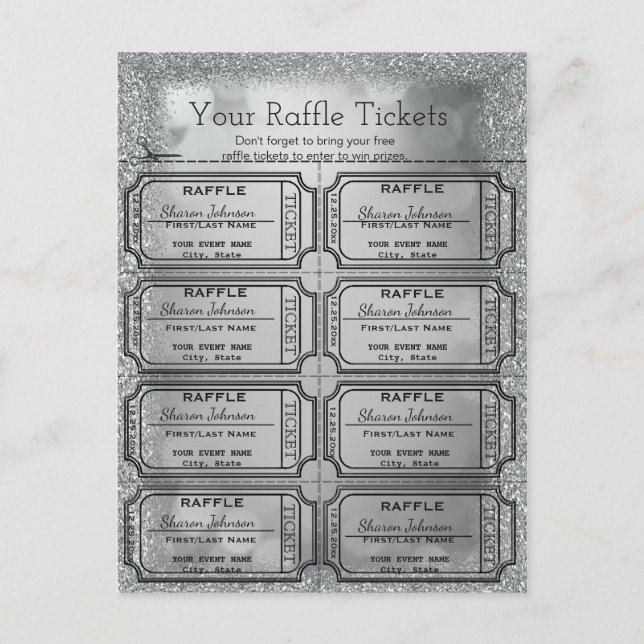 Silver Raffle Tickets Postcard (Front)