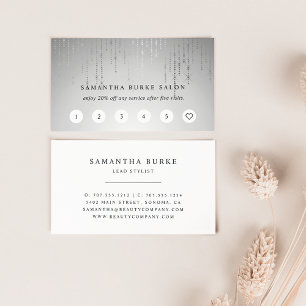 Silver Rain String Lights Loyalty Cards