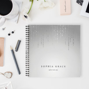 Silver Rain String Lights Personalised Notebook